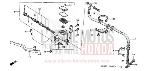 MAITRE-CYLINDRE FREIN AV. FX650X de 1999